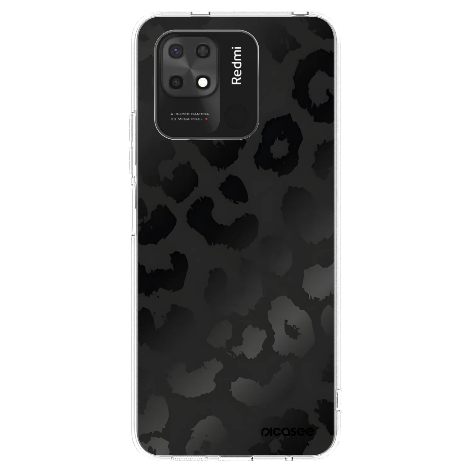 Picasee διαφανής θήκη σιλικόνης Xiaomi Redmi 10C - Midnight Leopard