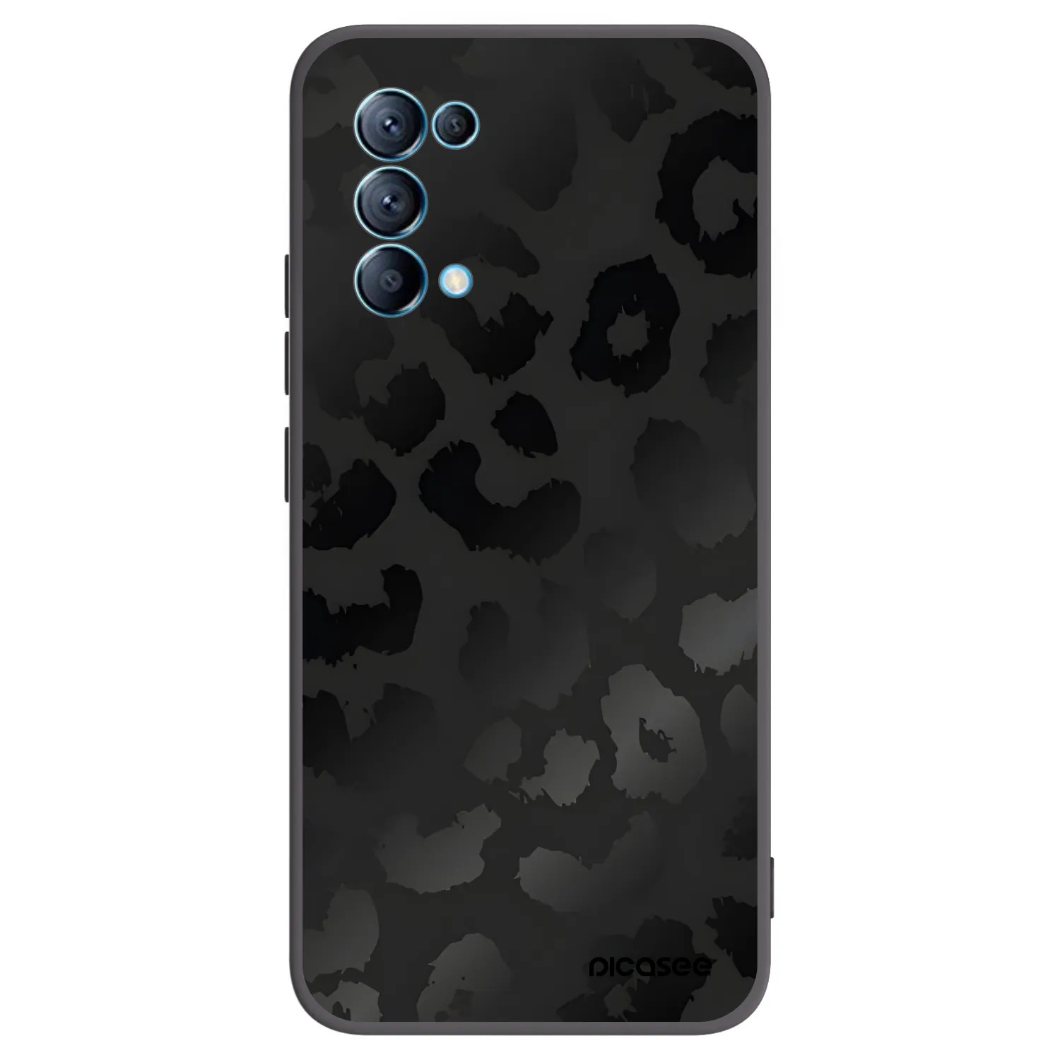 Picasee Μαύρη θήκη σιλικόνης για OPPO A16s - Midnight Leopard