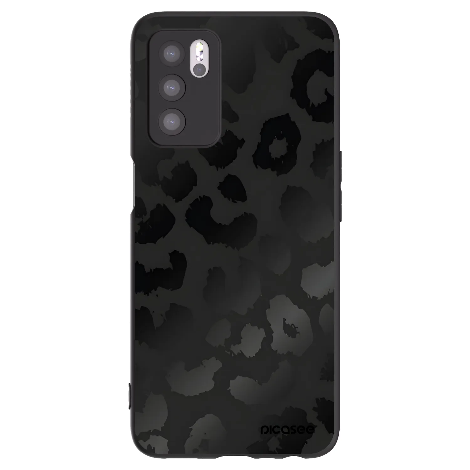 Picasee Μαύρη θήκη σιλικόνης για OPPO A16 - Midnight Leopard
