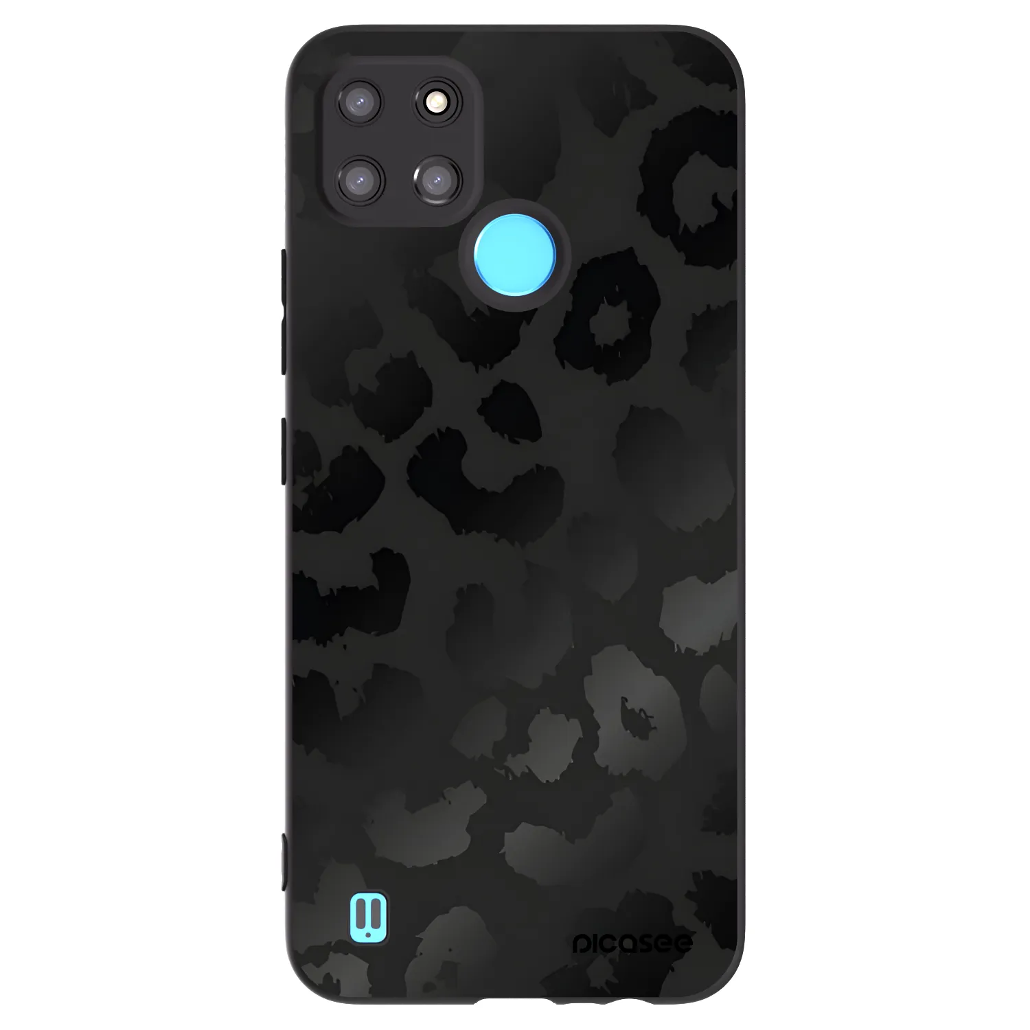 Picasee Μαύρη θήκη σιλικόνης για Realme C21Y - Midnight Leopard