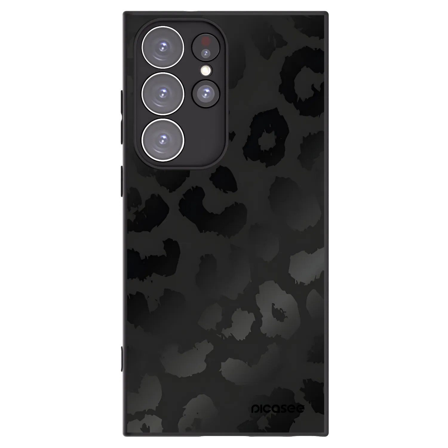 Picasee Μαύρη θήκη σιλικόνης για Samsung Galaxy S23 Ultra 5G - Midnight Leopard