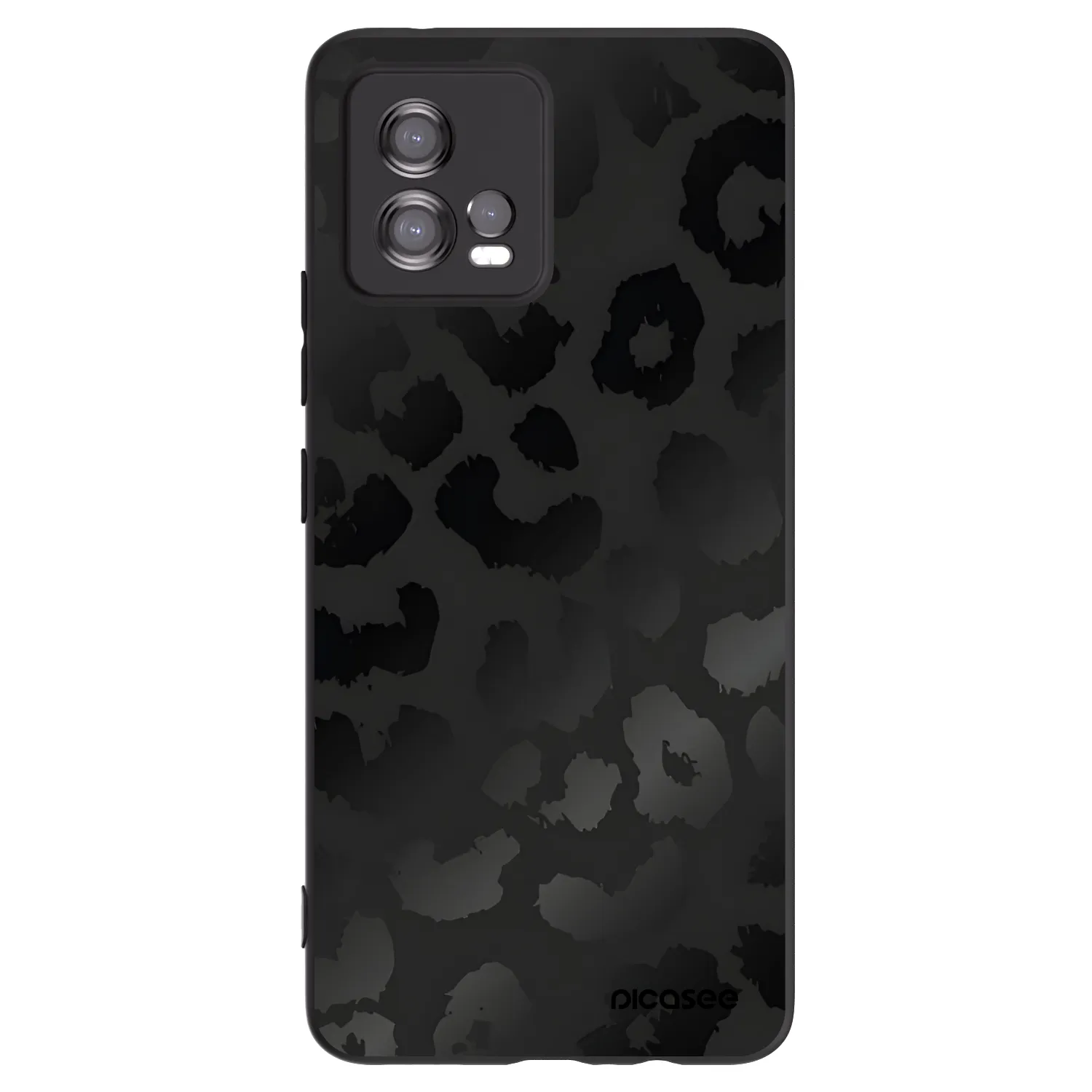 Picasee Μαύρη θήκη σιλικόνης για Motorola Moto G72 - Midnight Leopard