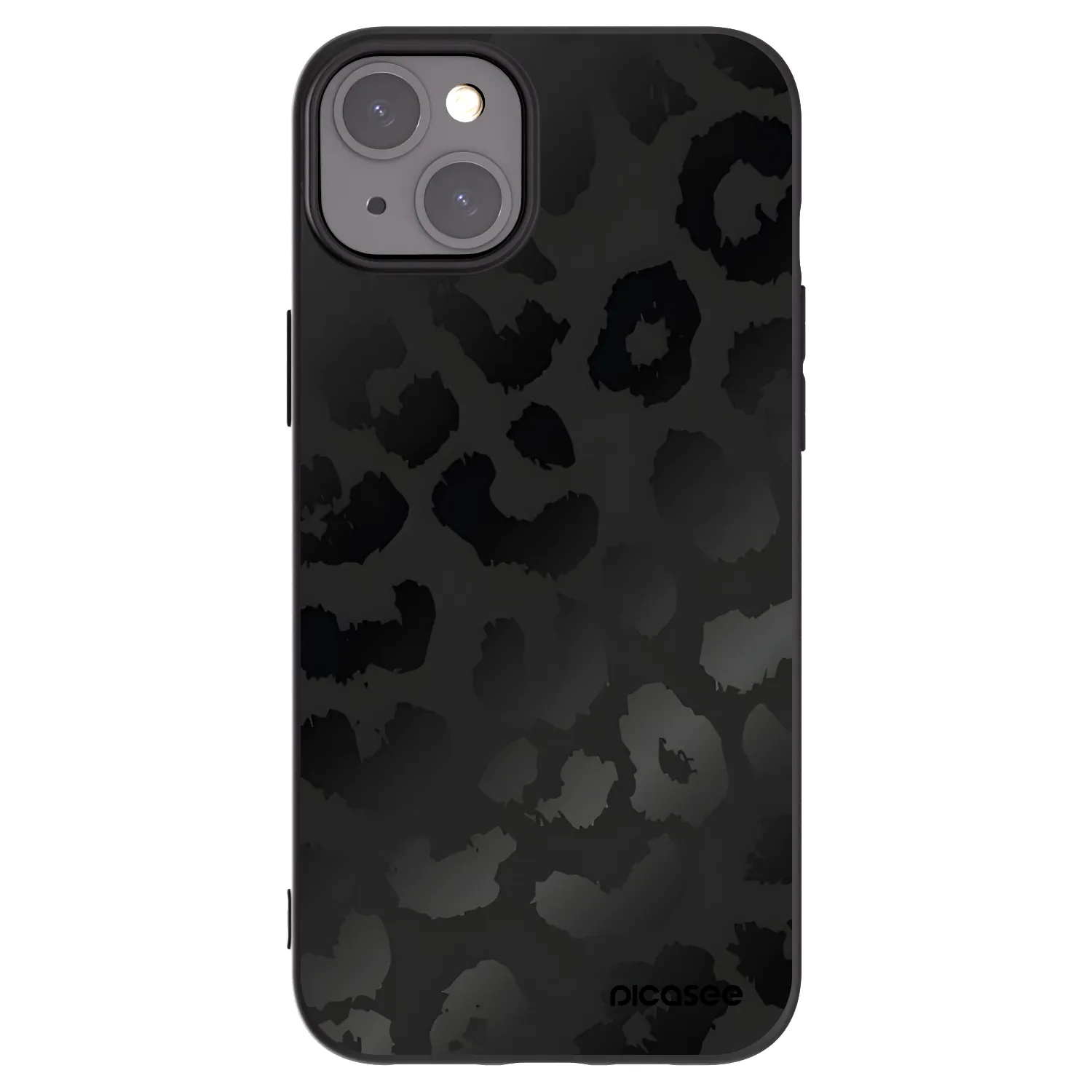 Picasee Μαύρη θήκη σιλικόνης για Apple iPhone 15 Plus - Midnight Leopard