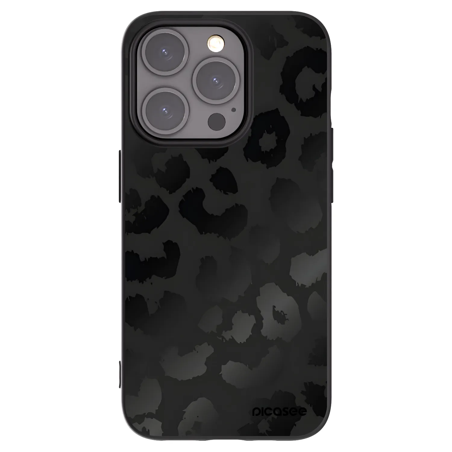 Picasee Μαύρη θήκη σιλικόνης για Apple iPhone 15 Pro - Midnight Leopard