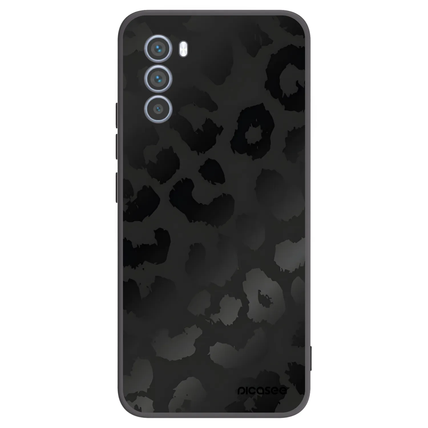 Picasee Μαύρη θήκη σιλικόνης για Motorola Moto G62 - Midnight Leopard
