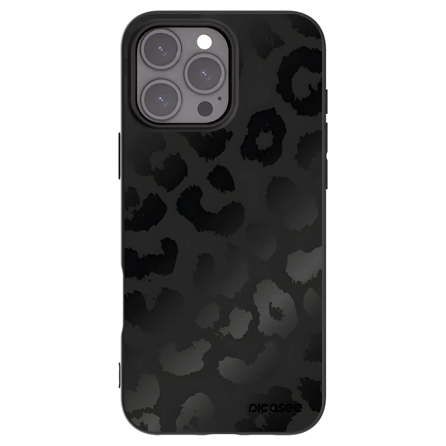 Picasee Μαύρη θήκη σιλικόνης για Apple iPhone 16 Pro Max - Midnight Leopard