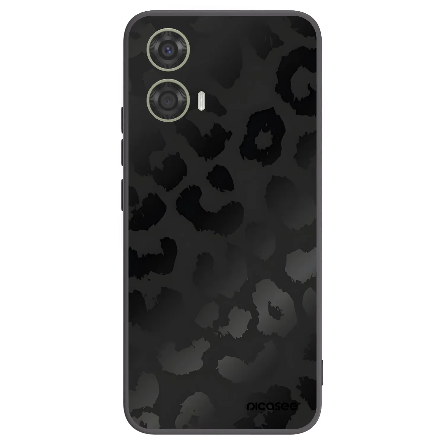 Picasee Μαύρη θήκη σιλικόνης για Motorola Moto G24 - Midnight Leopard