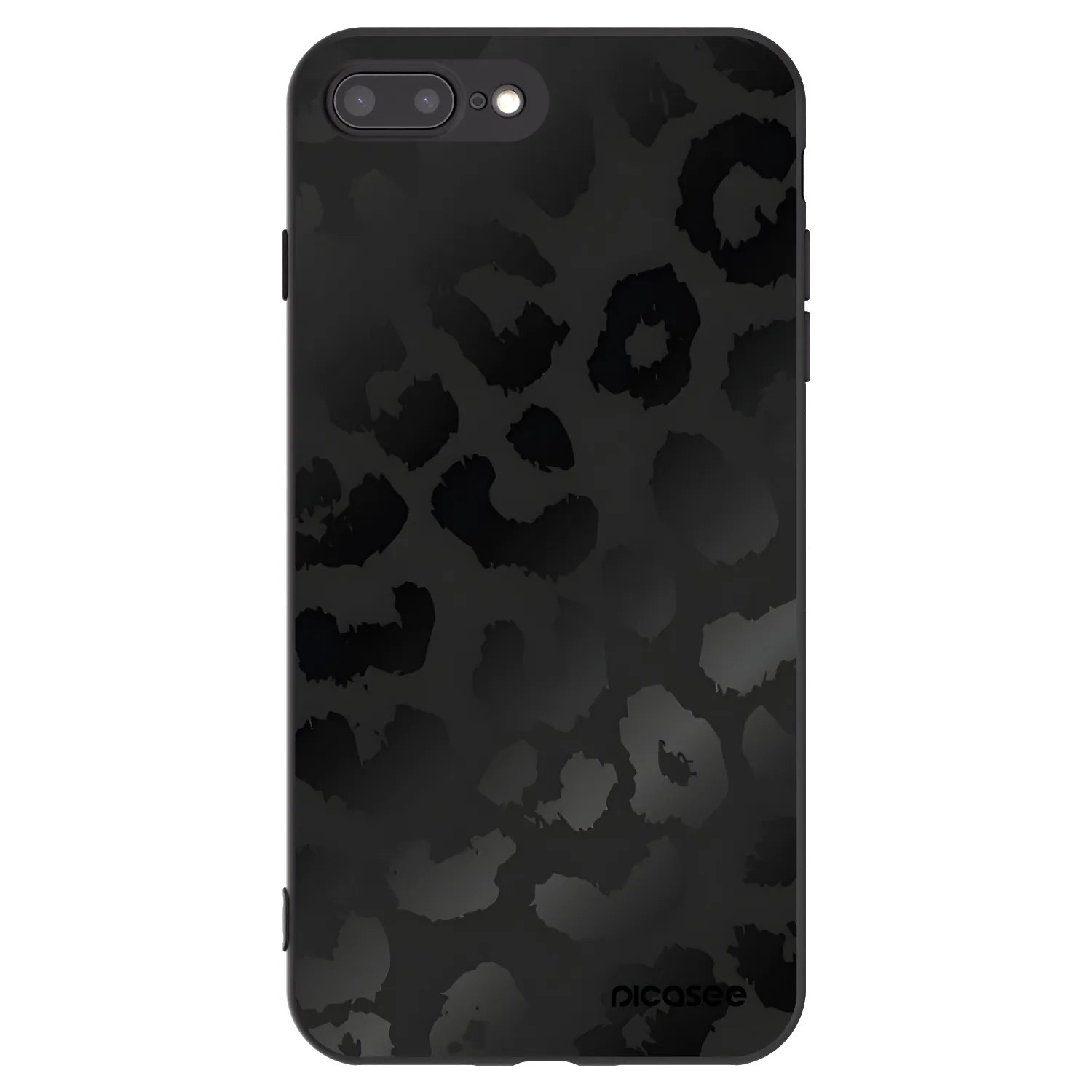 Picasee Μαύρη θήκη σιλικόνης για Apple iPhone 7 Plus - Midnight Leopard