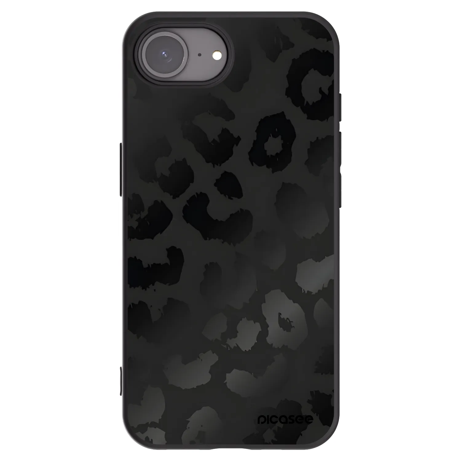 Picasee Μαύρη θήκη σιλικόνης για Apple iPhone 16e - Midnight Leopard
