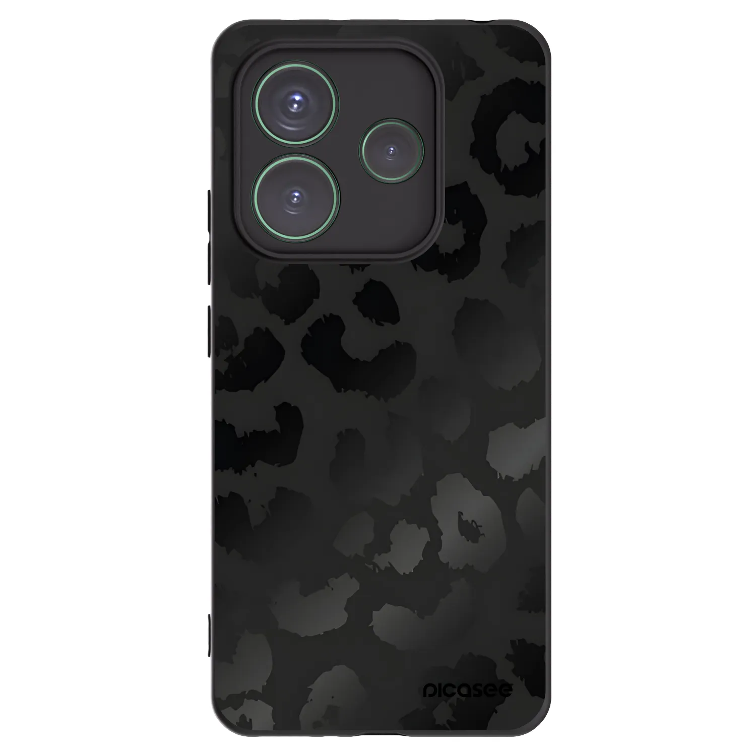 Picasee Μαύρη θήκη σιλικόνης για Xiaomi Redmi Note 14 5G - Midnight Leopard