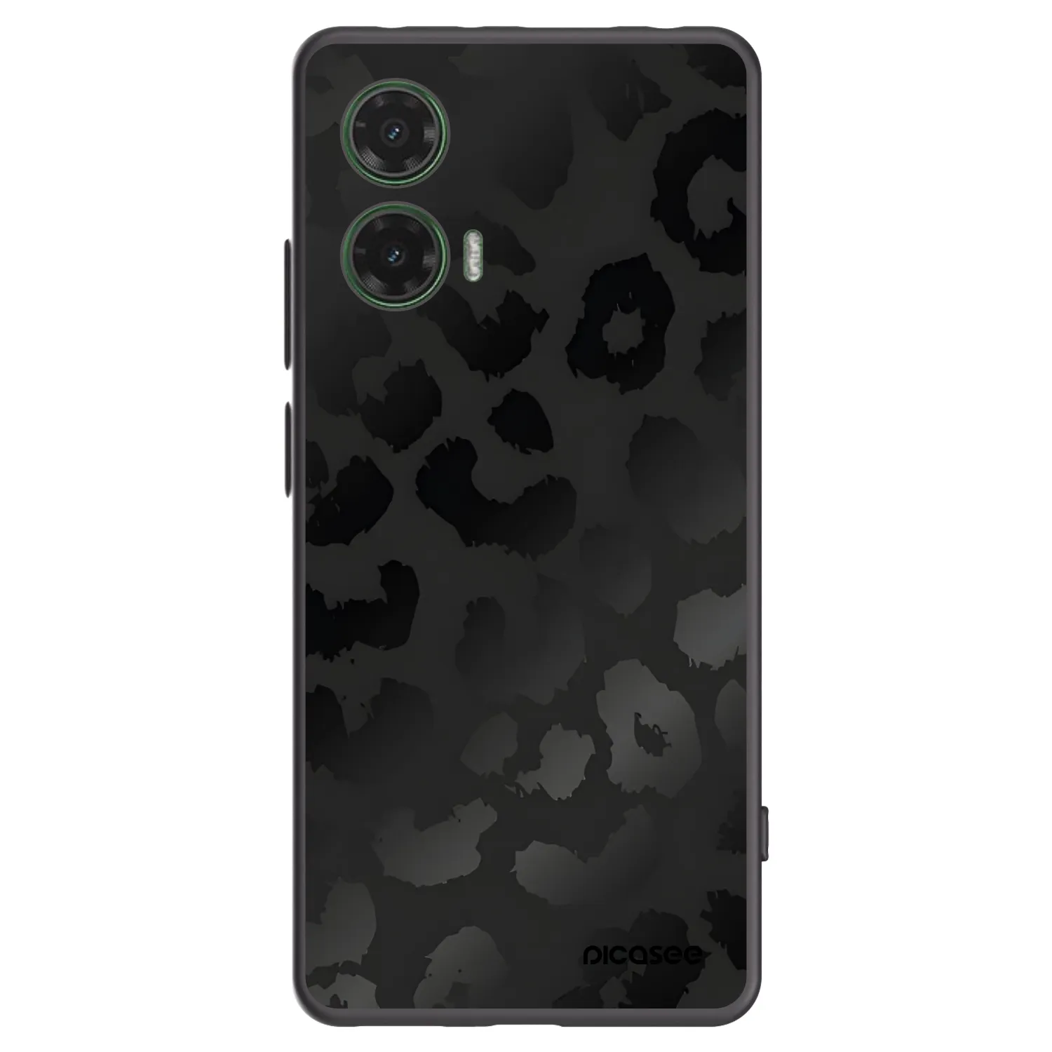 Picasee Μαύρη θήκη σιλικόνης για Motorola Moto G35 5G - Midnight Leopard