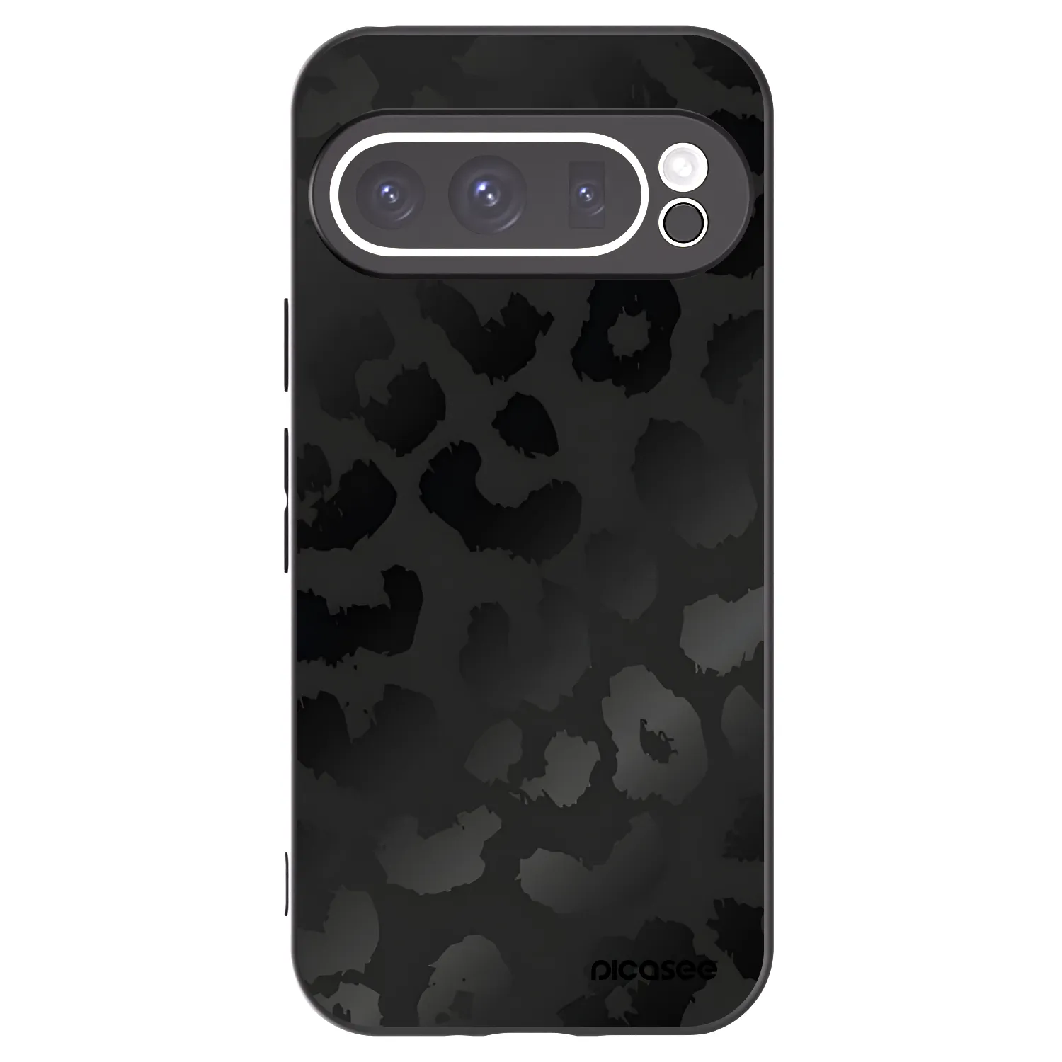 Picasee Μαύρη θήκη σιλικόνης για Google Pixel 9 Pro - Midnight Leopard