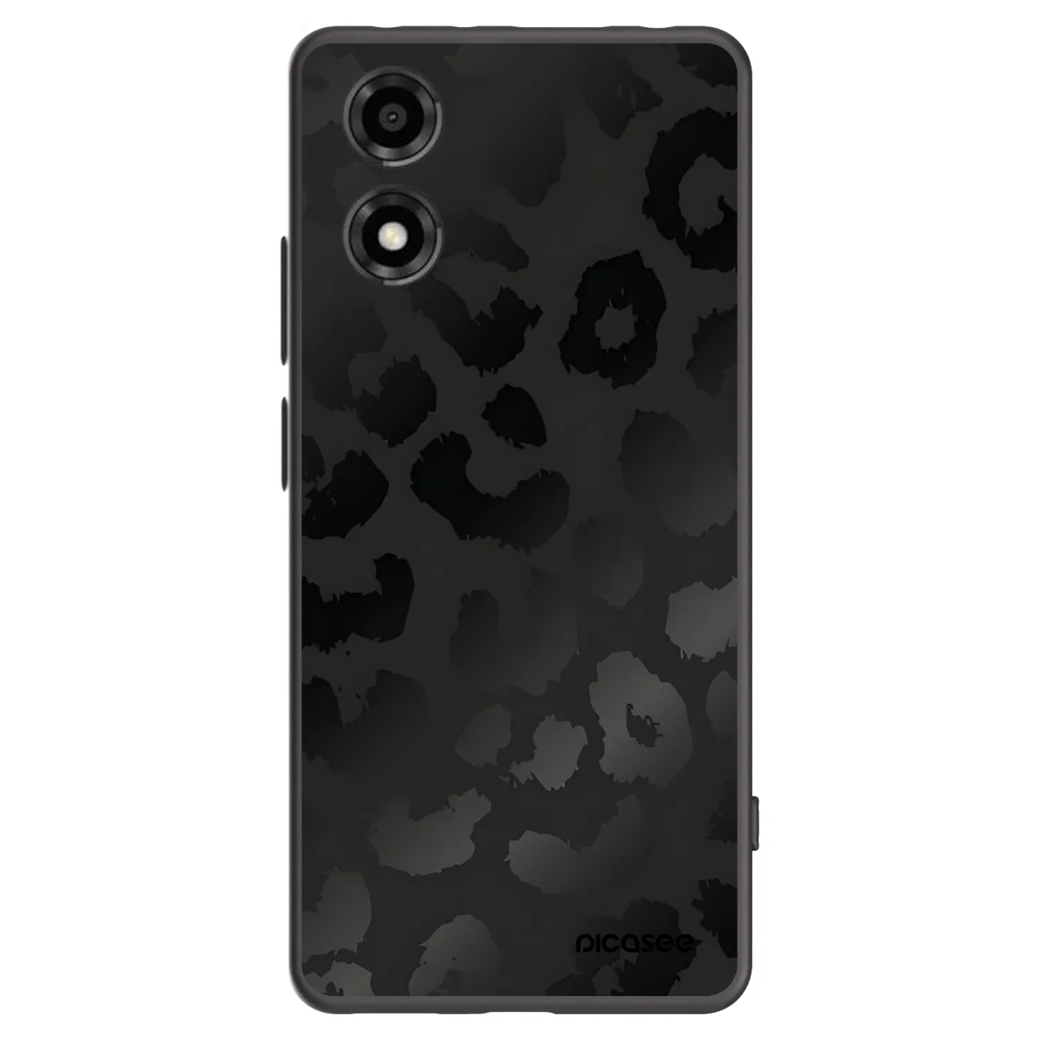 Picasee Μαύρη θήκη σιλικόνης για Motorola Moto E14 - Midnight Leopard