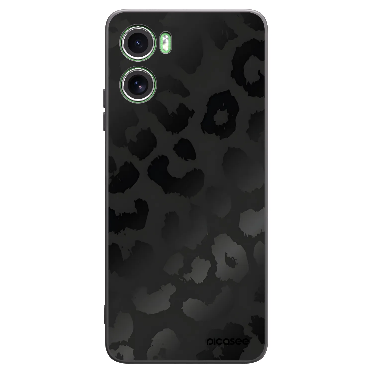 Picasee Μαύρη θήκη σιλικόνης για Motorola Moto G06 - Midnight Leopard