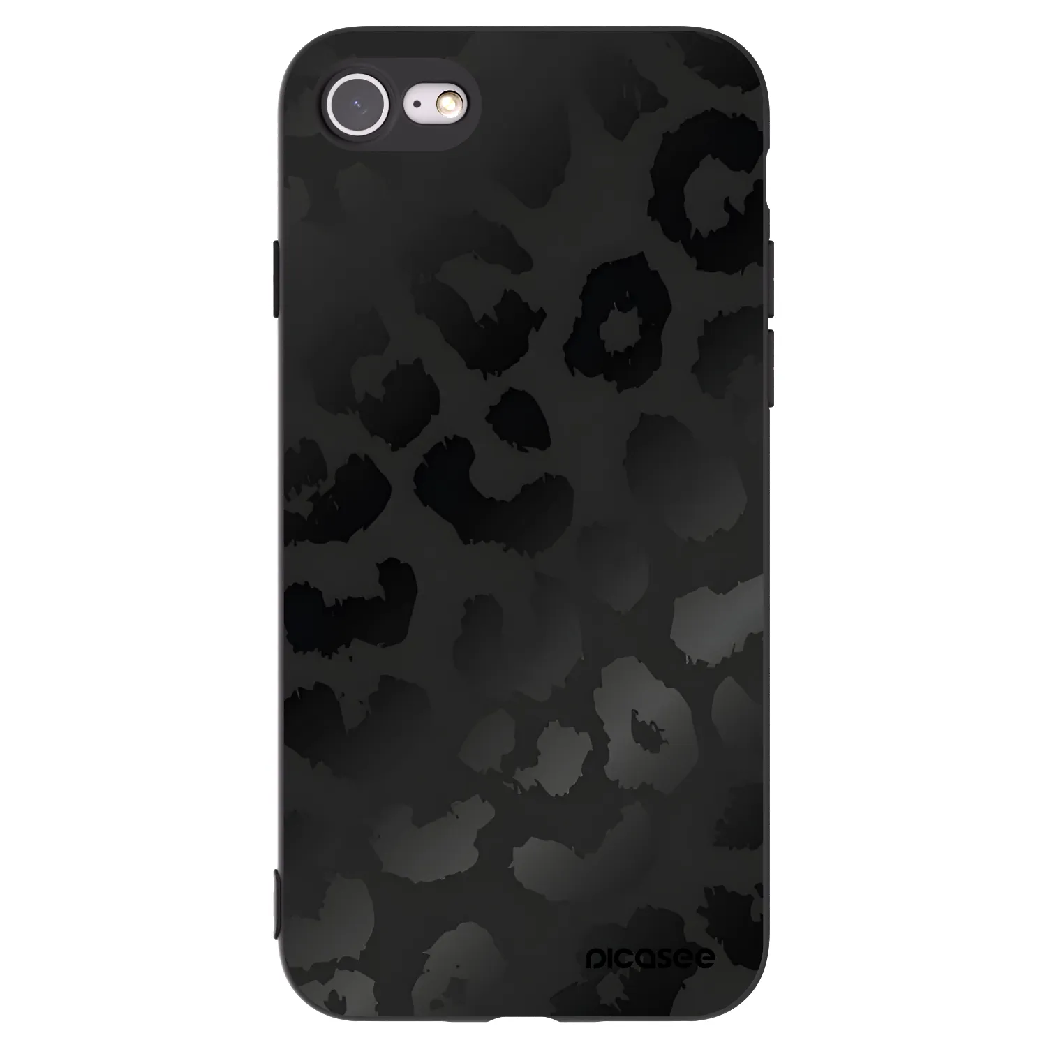 Picasee Μαύρη θήκη σιλικόνης για Apple iPhone SE 2020 - Midnight Leopard