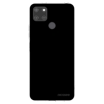 Picasee διαφανής θήκη σιλικόνης Realme C21Y - Black Bliss