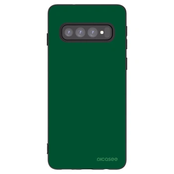 Picasee Μαύρη θήκη σιλικόνης για Samsung Galaxy S10 G973 - Green Gleam
