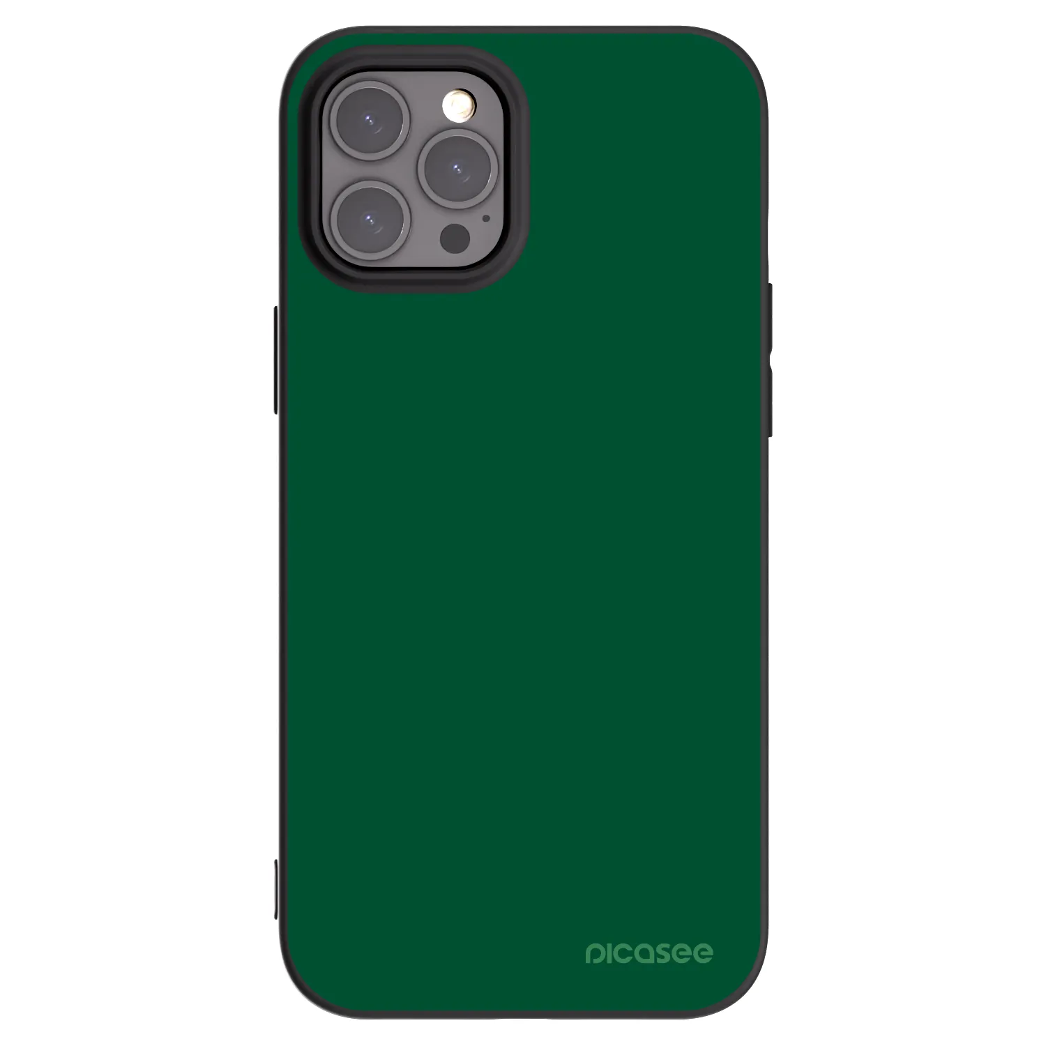 Picasee Μαύρη θήκη σιλικόνης για Apple iPhone 12 Pro Max - Green Gleam
