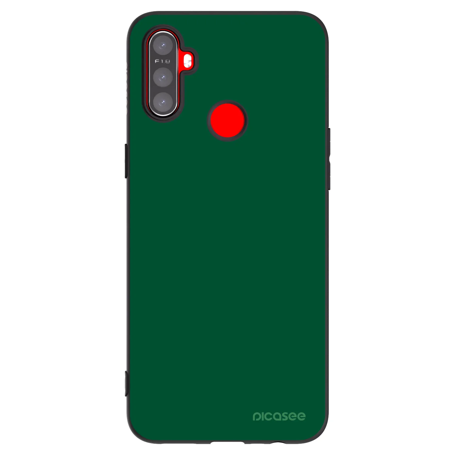 Picasee Μαύρη θήκη σιλικόνης για Realme C3 - Green Gleam