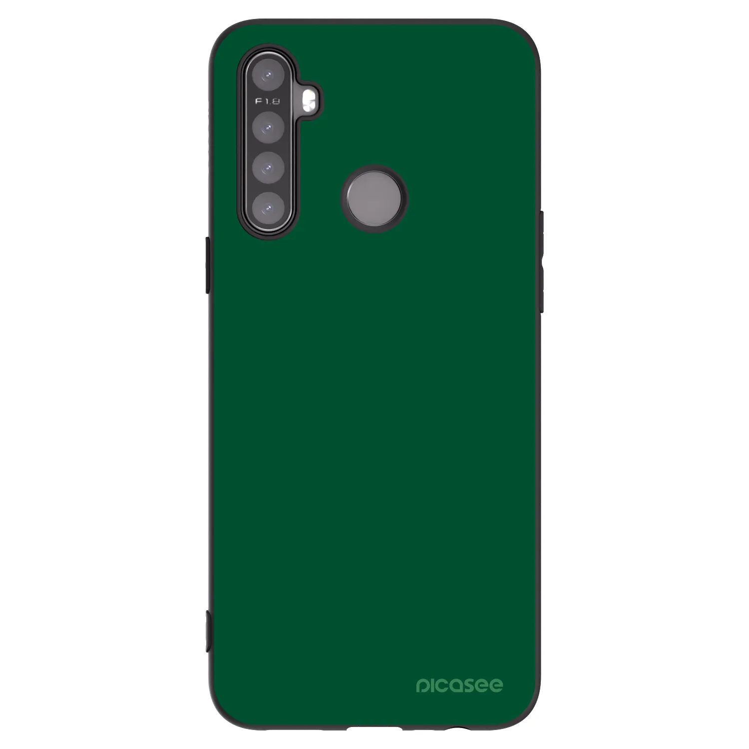 Picasee Μαύρη θήκη σιλικόνης για Realme 5 - Green Gleam