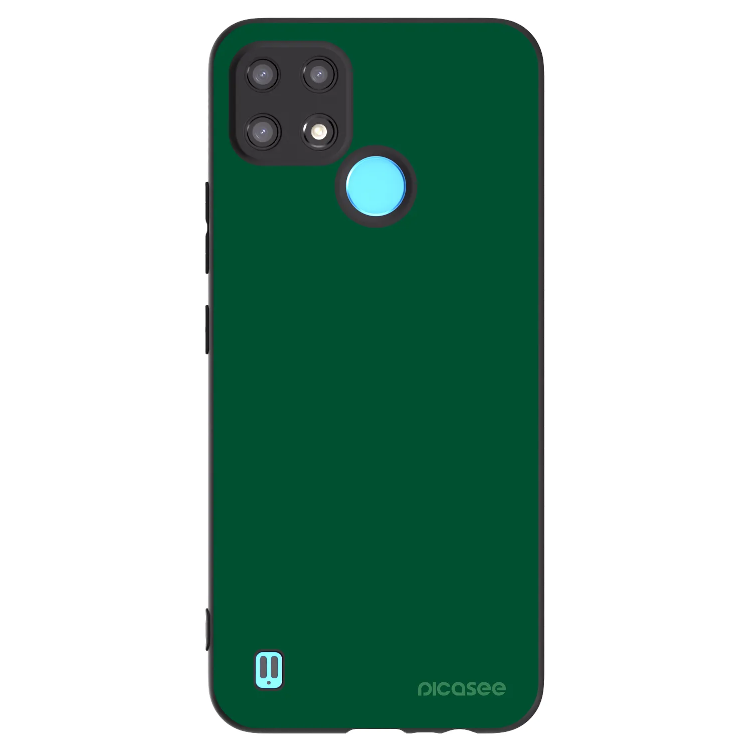 Picasee Μαύρη θήκη σιλικόνης για Realme C21 - Green Gleam