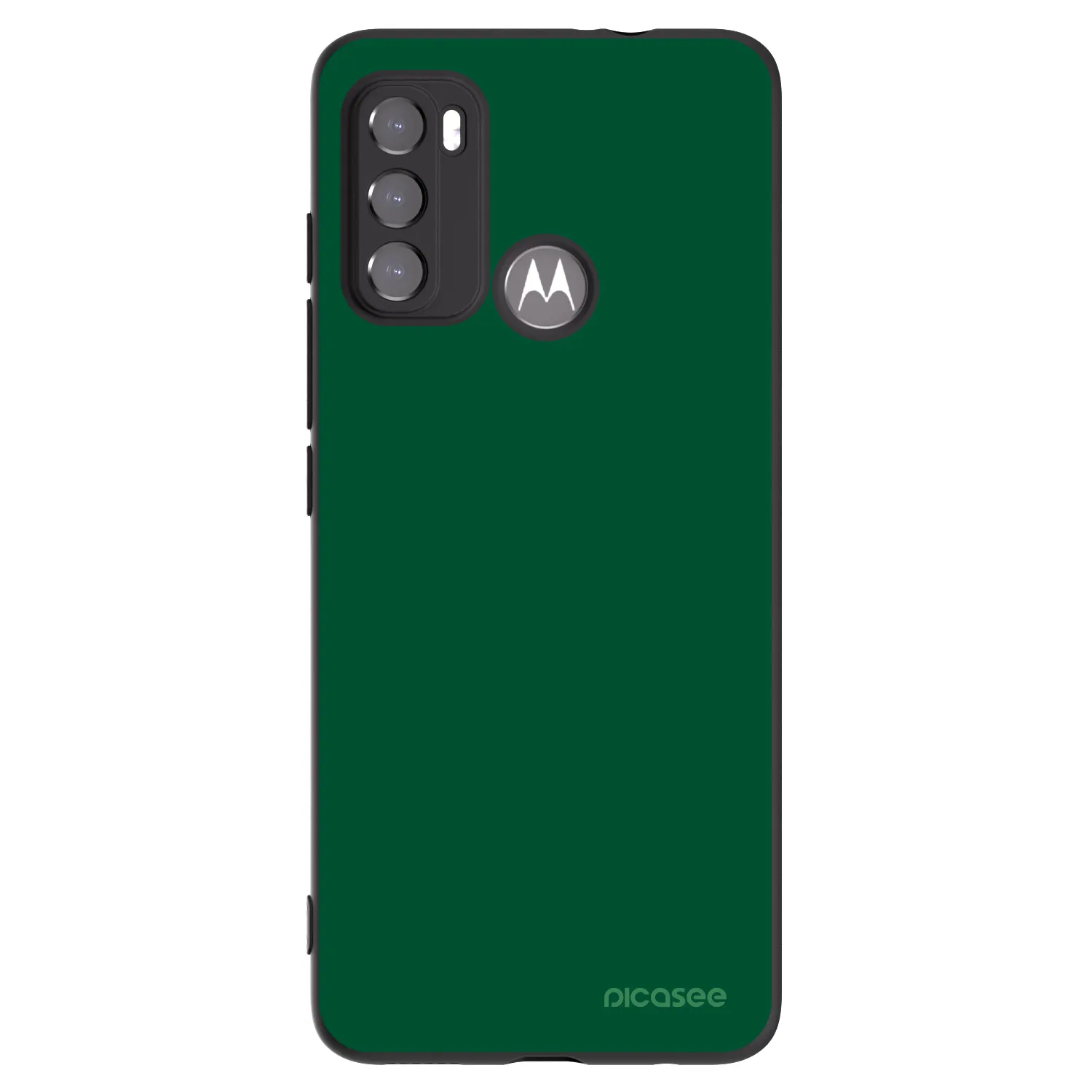 Picasee Μαύρη θήκη σιλικόνης για Motorola Moto G60 - Green Gleam