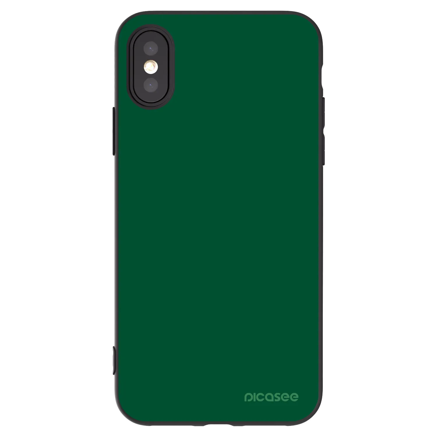 Picasee Μαύρη θήκη σιλικόνης για Apple iPhone X/XS - Green Gleam