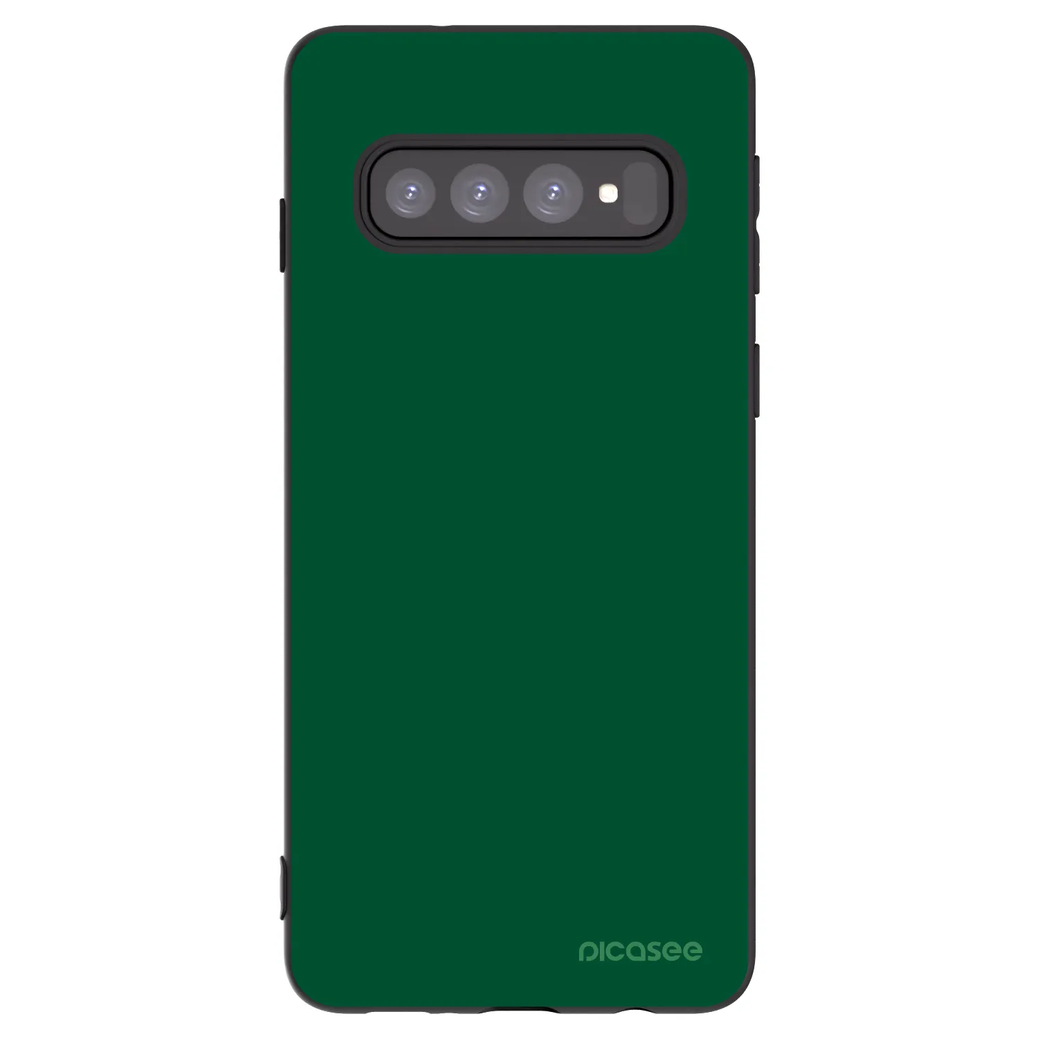 Picasee Μαύρη θήκη σιλικόνης για Samsung Galaxy S10 G973 - Green Gleam