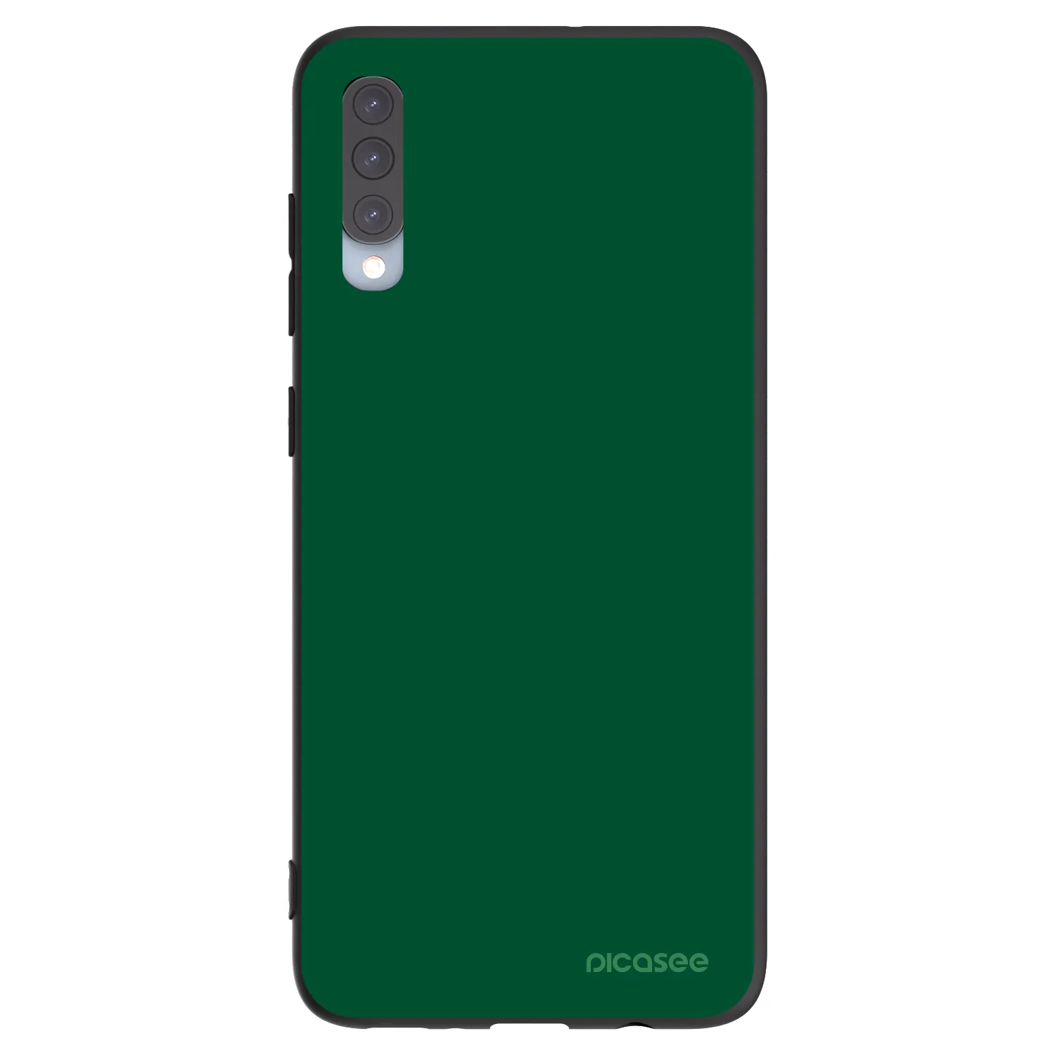 Picasee Μαύρη θήκη σιλικόνης για Samsung Galaxy A70 A705F - Green Gleam