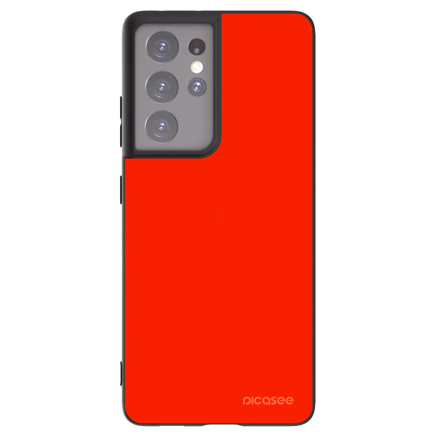 Picasee Μαύρη θήκη σιλικόνης για Samsung Galaxy S21 Ultra 5G G998B - Maranello Red