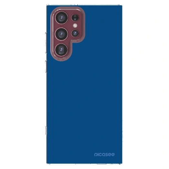 Picasee διαφανής θήκη σιλικόνης Samsung Galaxy S22 Ultra 5G - Navy Blue