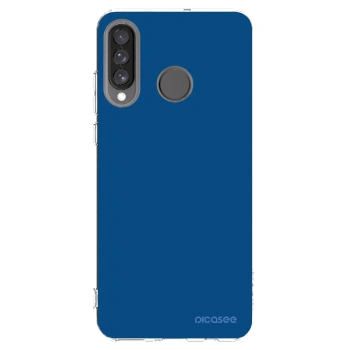 Picasee διαφανής θήκη σιλικόνης Huawei P30 Lite - Navy Blue