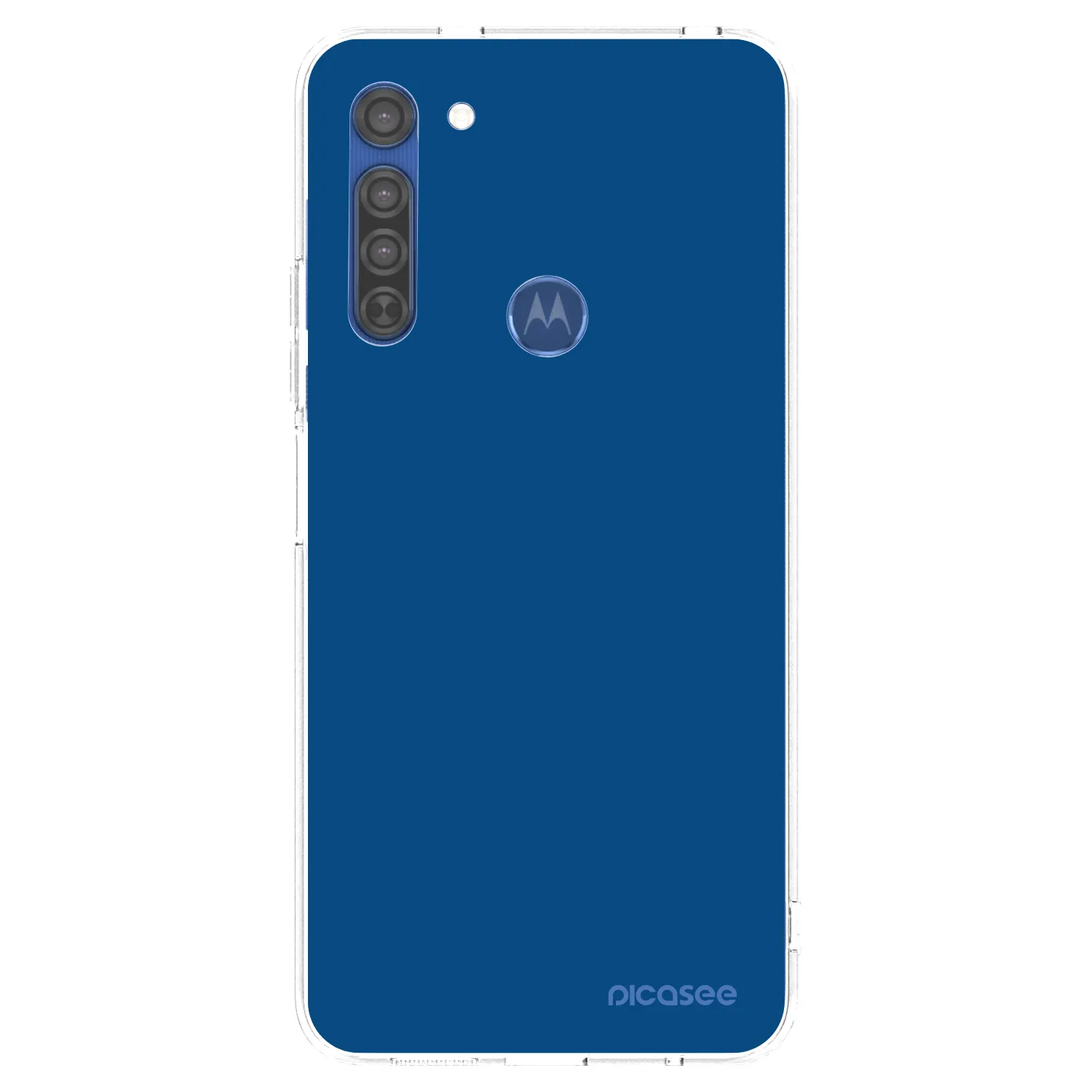 Picasee διαφανής θήκη σιλικόνης Motorola Moto G8 - Navy Blue