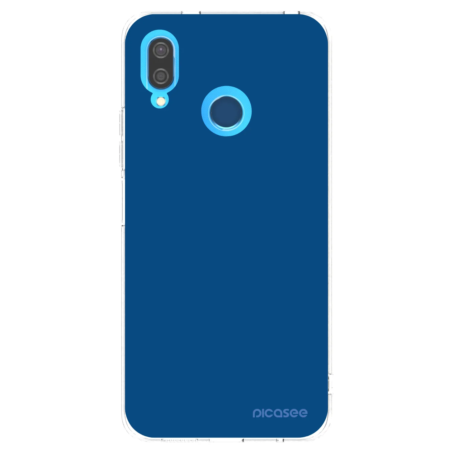 Picasee διαφανής θήκη σιλικόνης Huawei P20 Lite - Navy Blue