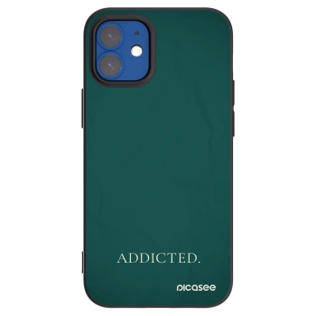 Picasee Μαύρη θήκη σιλικόνης για Apple iPhone 12 mini - Addicted