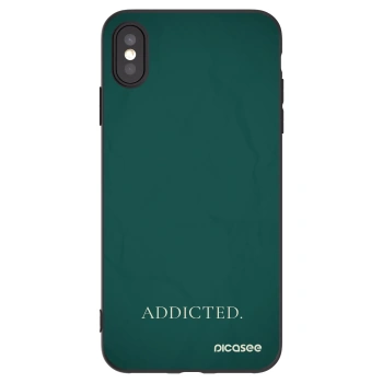 Picasee Μαύρη θήκη σιλικόνης για Apple iPhone XS Max - Addicted
