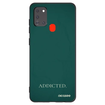 Picasee Μαύρη θήκη σιλικόνης για Samsung Galaxy A21s - Addicted