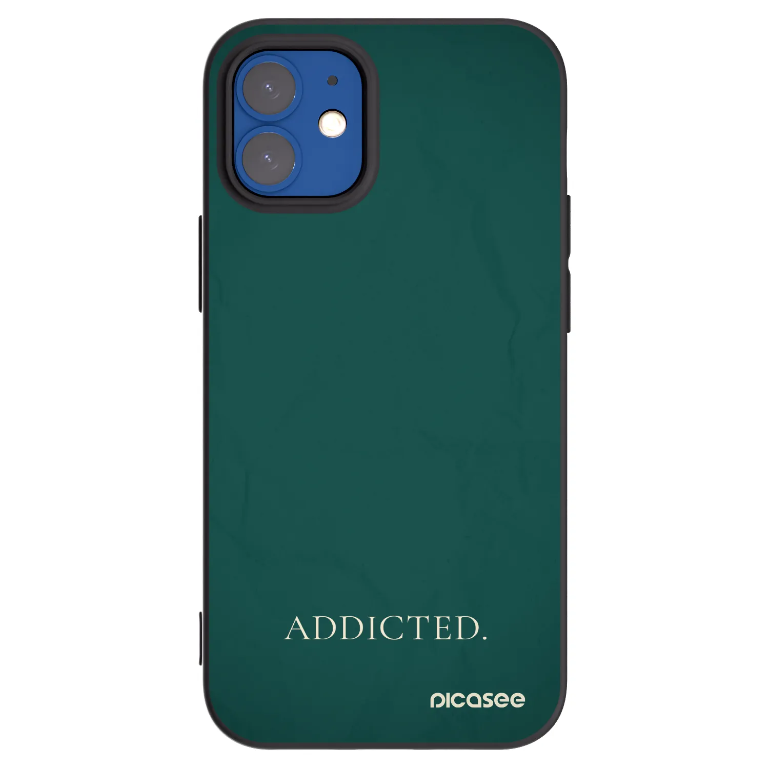 Picasee Μαύρη θήκη σιλικόνης για Apple iPhone 12 mini - Addicted