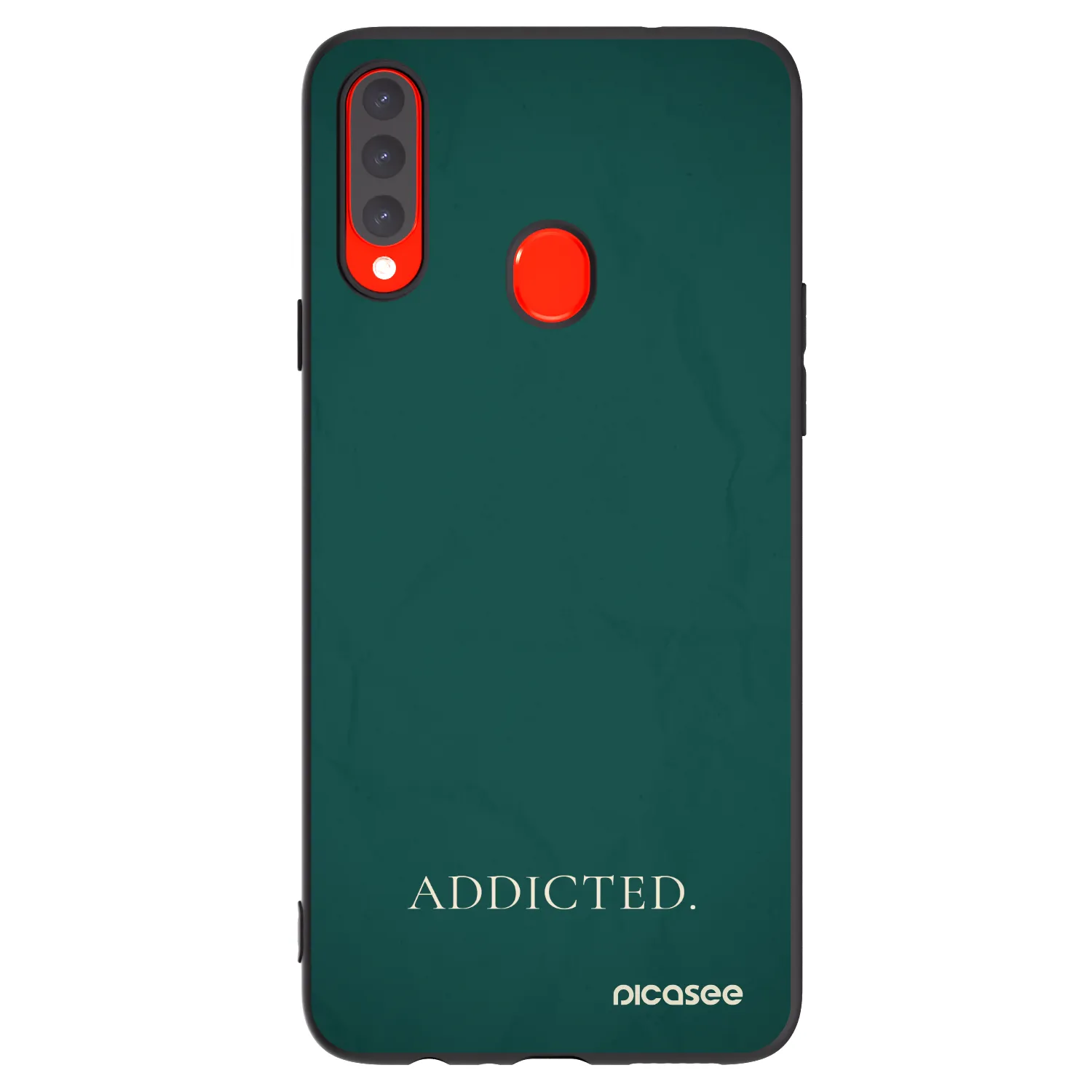 Picasee Μαύρη θήκη σιλικόνης για Samsung Galaxy A20s - Addicted
