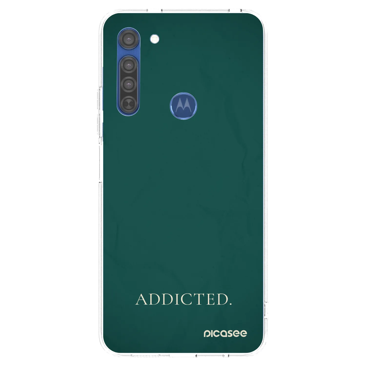 Picasee διαφανής θήκη σιλικόνης Motorola Moto G8 - Addicted