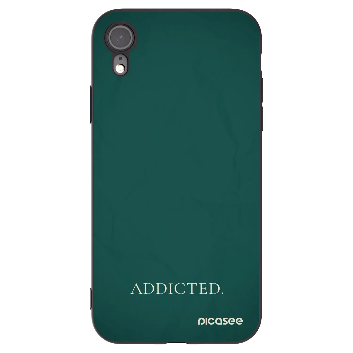Picasee Μαύρη θήκη σιλικόνης για Apple iPhone XR - Addicted