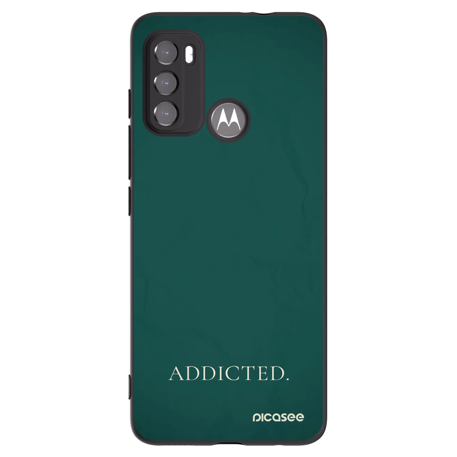 Picasee Μαύρη θήκη σιλικόνης για Motorola Moto G60 - Addicted