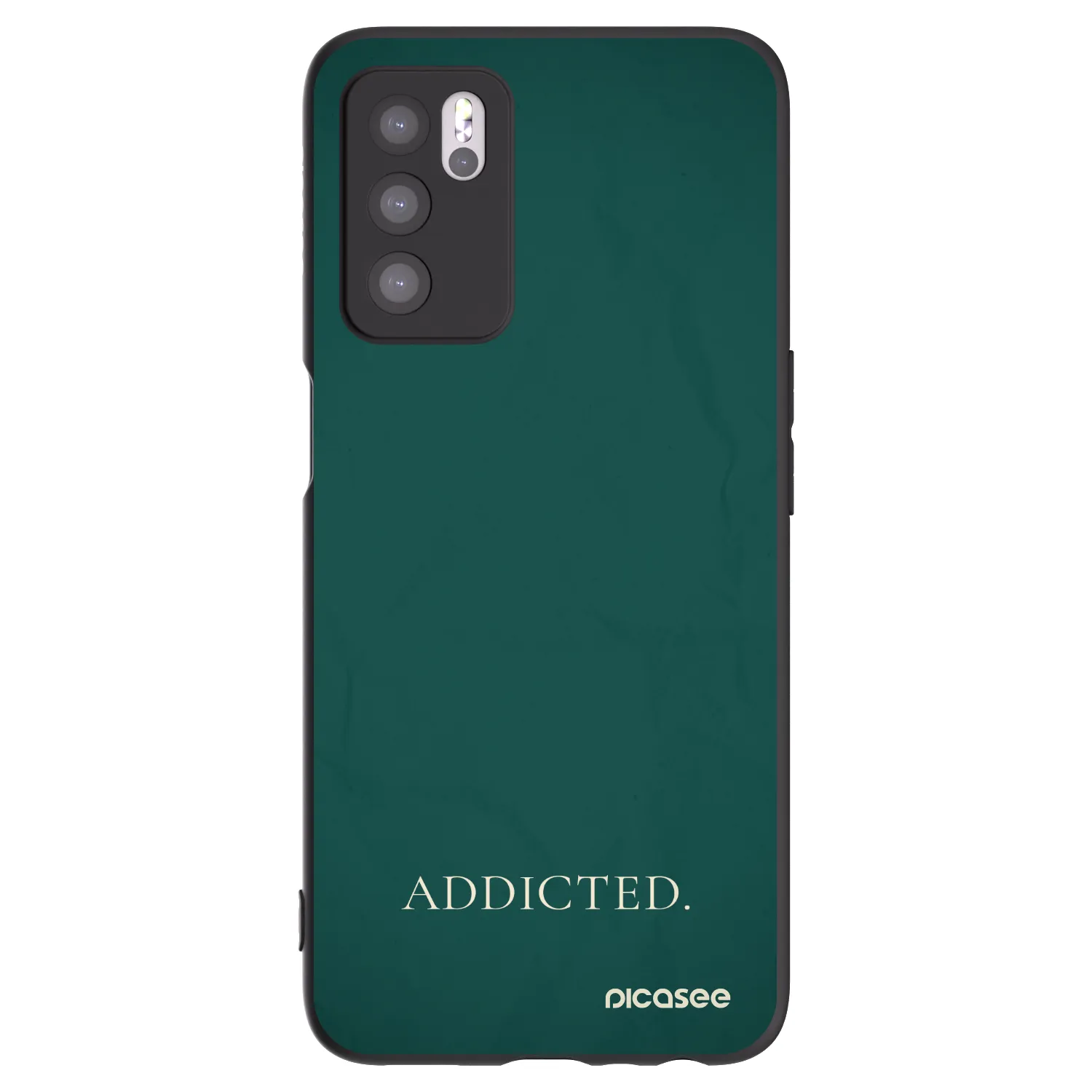Picasee Μαύρη θήκη σιλικόνης για OPPO A16s - Addicted