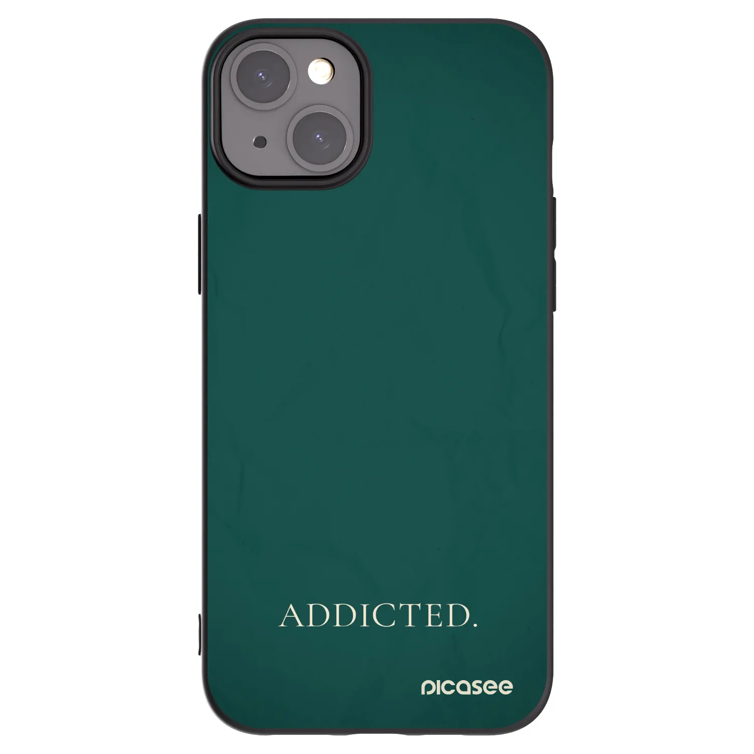 Picasee Μαύρη θήκη σιλικόνης για Apple iPhone 15 Plus - Addicted