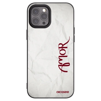 Picasee Μαύρη θήκη σιλικόνης για Apple iPhone 12 Pro Max - Amor