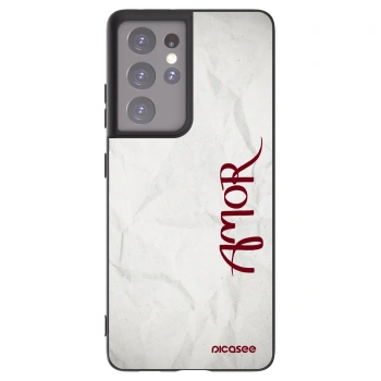Picasee Μαύρη θήκη σιλικόνης για Samsung Galaxy S21 Ultra 5G G998B - Amor