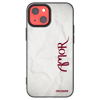 Picasee Μαύρη θήκη σιλικόνης για Apple iPhone 13 mini - Amor