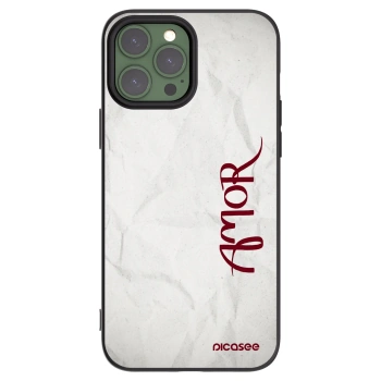 Picasee Μαύρη θήκη σιλικόνης για Apple iPhone 13 Pro Max - Amor
