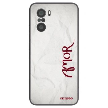 Picasee Μαύρη θήκη σιλικόνης για Xiaomi Poco F3 - Amor