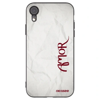 Picasee Μαύρη θήκη σιλικόνης για Apple iPhone XR - Amor